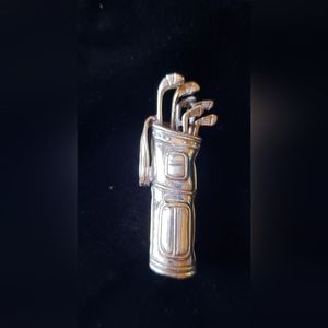 SOLD Sterling silver vintage golf bag brooch pin